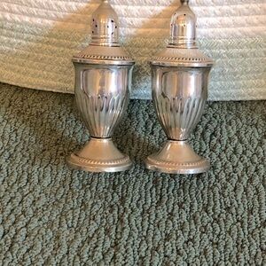 Pair of Vintage Weighted Sterling Silver salt and pepper shakers